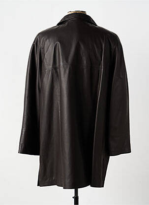 Veste en cuir col chemisier marron PARTNER'S homme