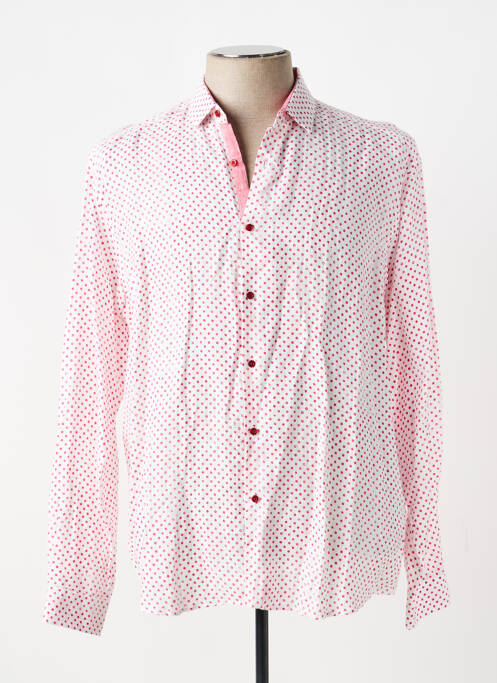 Chemise manches longues coupe droite rouge BRUNO SAINT HILAIRE homme