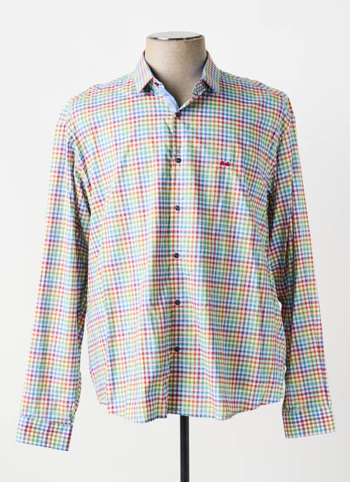 Chemise manches longues imprimé écossais vert BRUNO SAINT HILAIRE homme