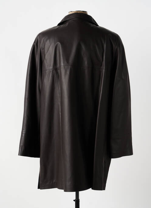 Veste en cuir finition intérieure doublure satiné marron PARTNER'S homme