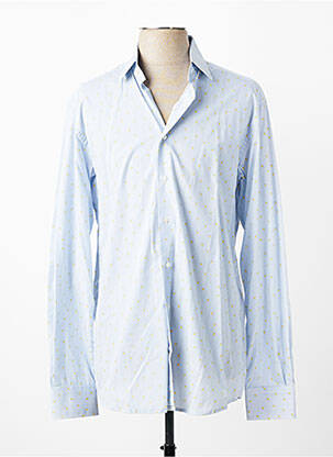 Chemise manches longues coupe cintrée bleu ETERNA homme