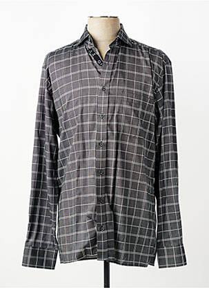 Chemise manches longues imprimé carreaux gris ETERNA homme