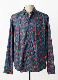 Chemise manches longues coupe cintrée bleu BRUNO SAINT HILAIRE homme