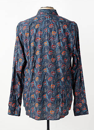 Chemise manches longues imprimé fleurs bleu BRUNO SAINT HILAIRE homme