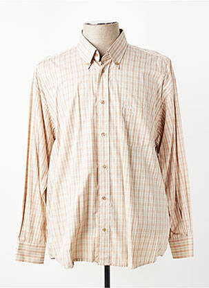 Chemise manches longues imprimé carreaux marron JUMFIL homme