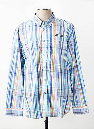 Chemise manches longues imprimé écossais bleu FELLOWS UNITED homme