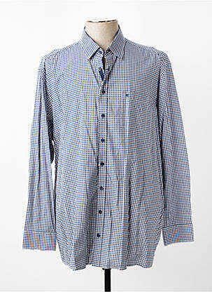 Chemise manches longues coupe droite bleu CASAMODA homme