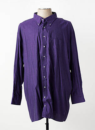 Chemise manches longues coupe droite violet ETERNA homme