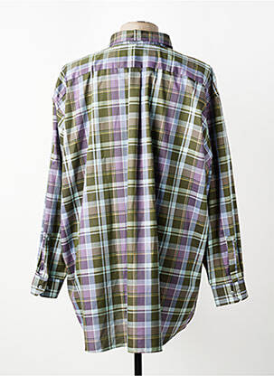Chemise manches longues imprimé écossais vert ETERNA homme