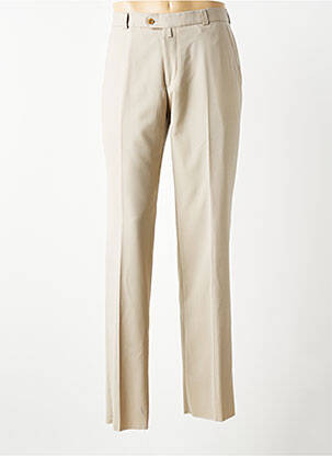 Pantalon droit tissage chiné taille normale beige BRUNO SAINT HILAIRE homme