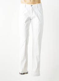 Pantalon chino tissage popeline taille normale blanc BRUNO SAINT HILAIRE homme