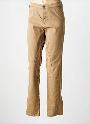 Pantalon chino tissage popeline taille normale marron BRUNO SAINT HILAIRE femme