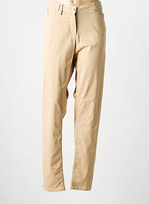 Pantalon slim tissage popeline taille normale beige ANANKE femme