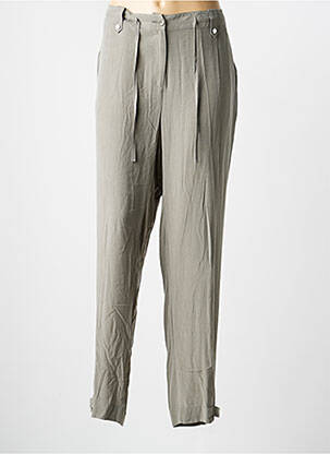 Pantalon chino tissage popeline taille normale vert EVA KAYAN femme