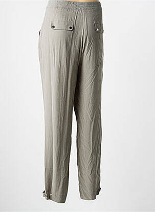 Pantalon chino tissage popeline taille normale vert EVA KAYAN femme