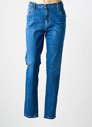 Jeans coupe slim stretch taille normale bleu DESGASTE femme