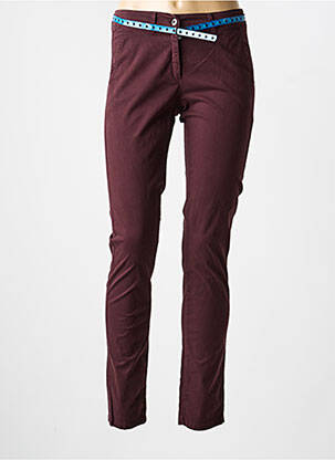 Pantalon chino tissage popeline taille normale rouge VOODOO femme