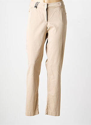 Pantalon slim tissage popeline taille normale beige ANANKE femme