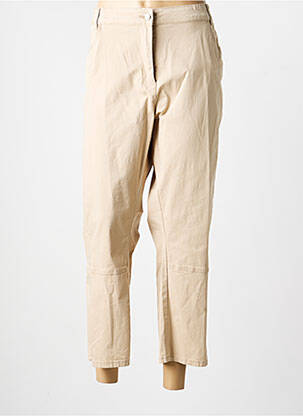 Pantalon 7/8 tissage popeline taille normale beige DIANE LAURY femme