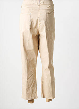Pantalon 7/8 tissage popeline taille normale beige DIANE LAURY femme