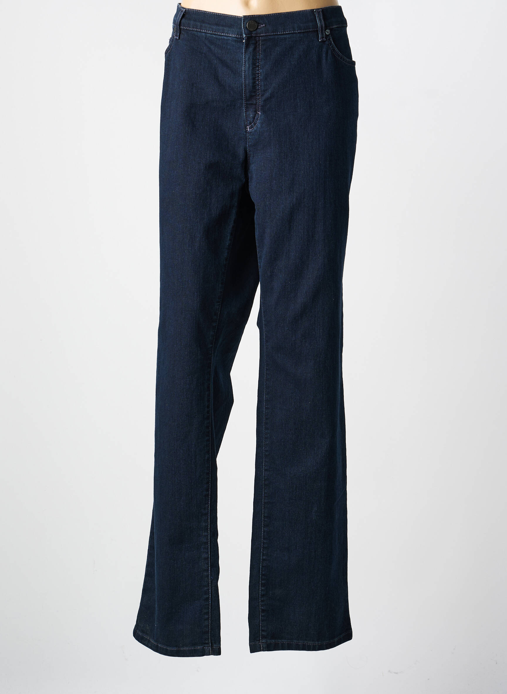 Jeans coupe droite stretch taille normale bleu BRUNO SAINT HILAIRE femme
