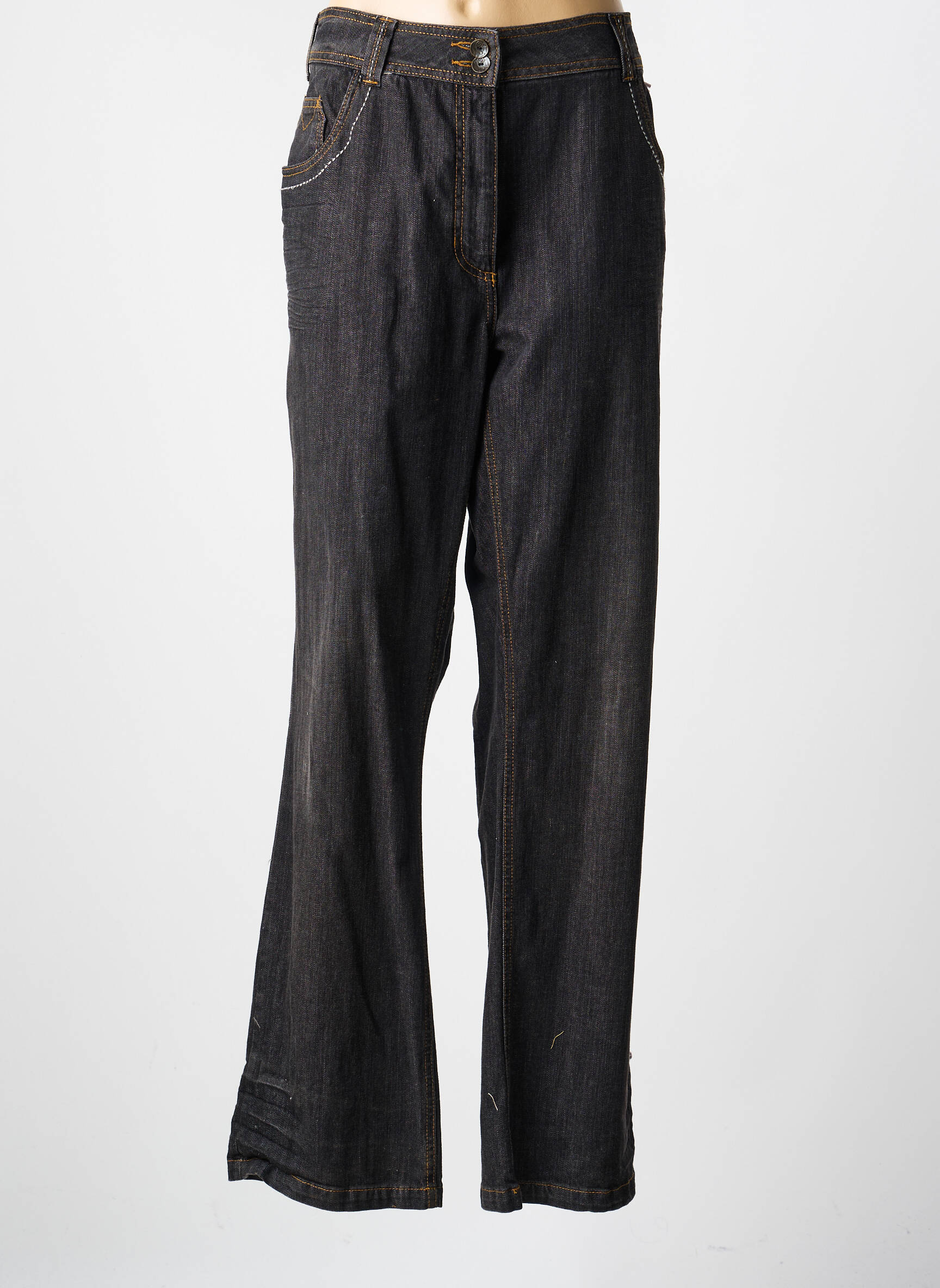 Jeans coupe droite stretch taille normale noir FRED SABATIER femme