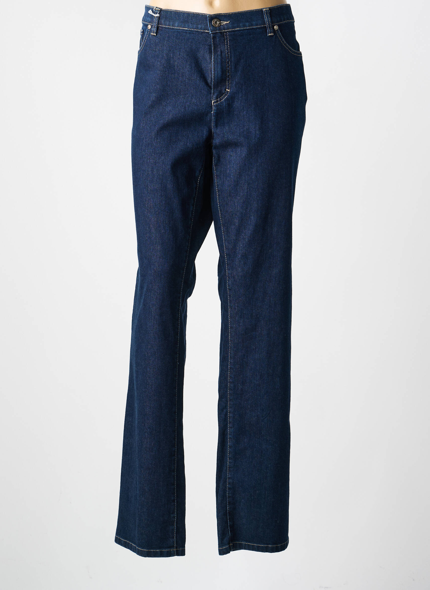 Jeans coupe droite stretch taille normale bleu BRUNO SAINT HILAIRE femme
