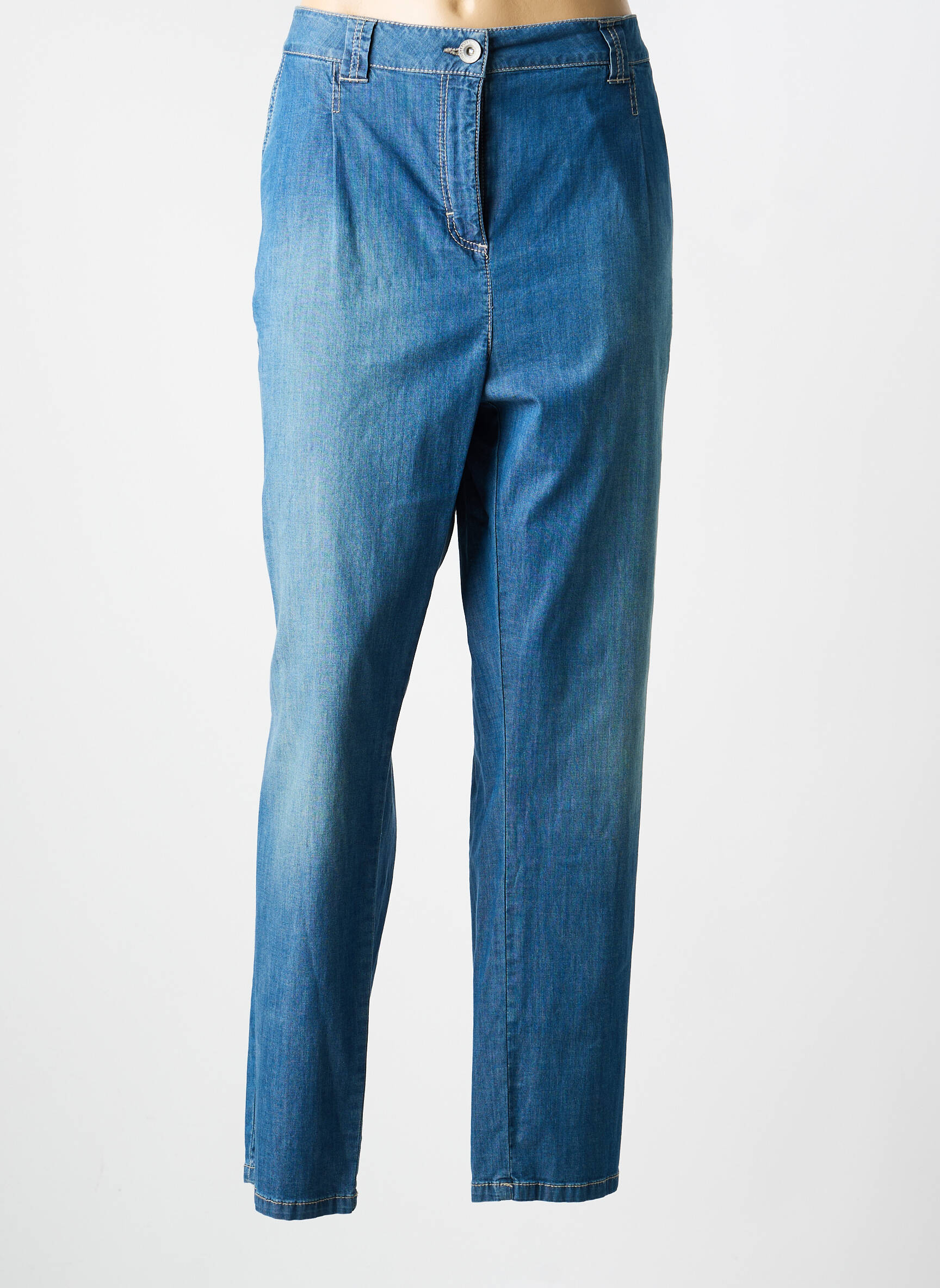 Jeans coupe slim stretch taille normale bleu FRED SABATIER femme
