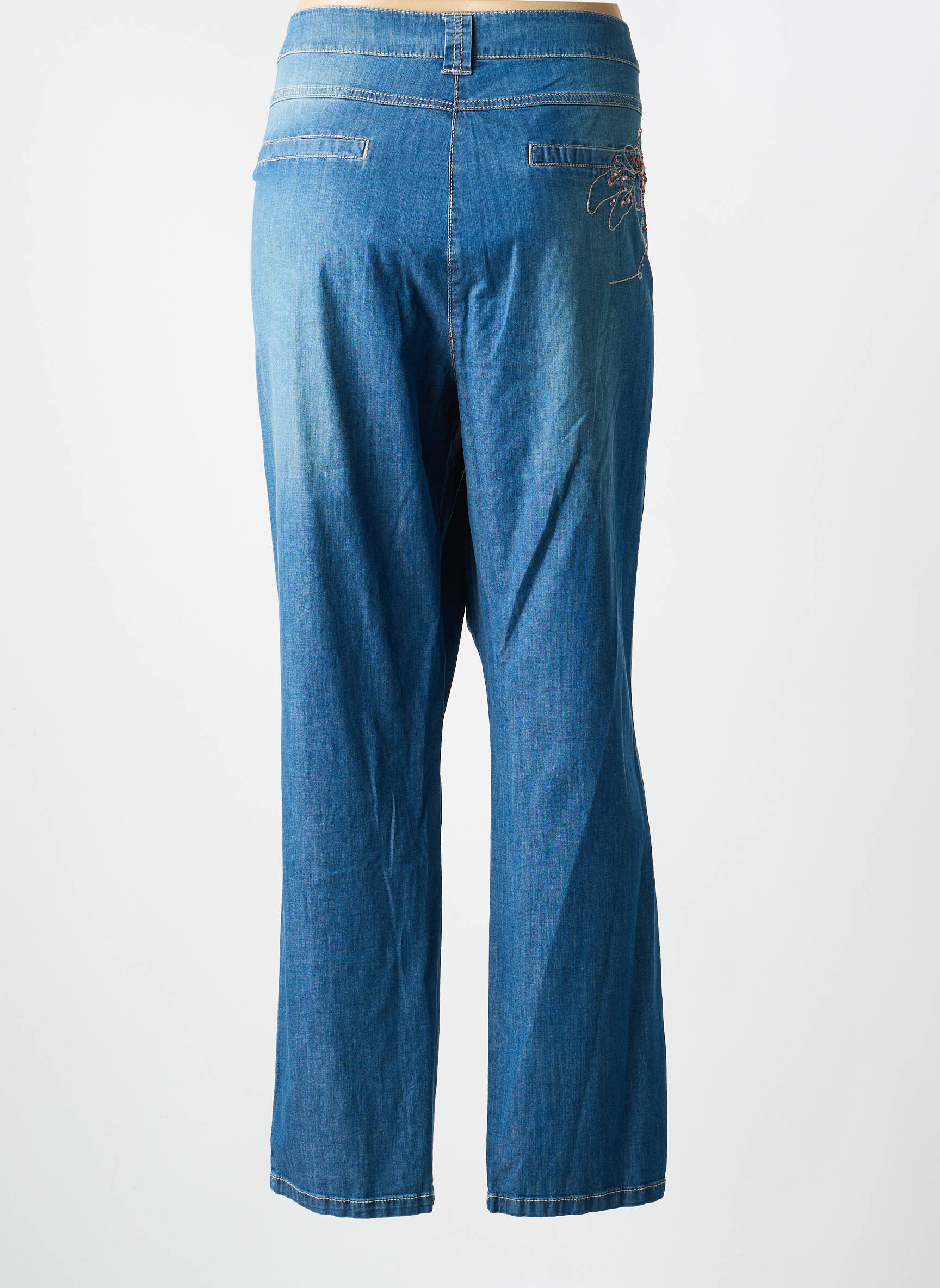 Jeans coupe slim stretch taille normale bleu FRED SABATIER femme