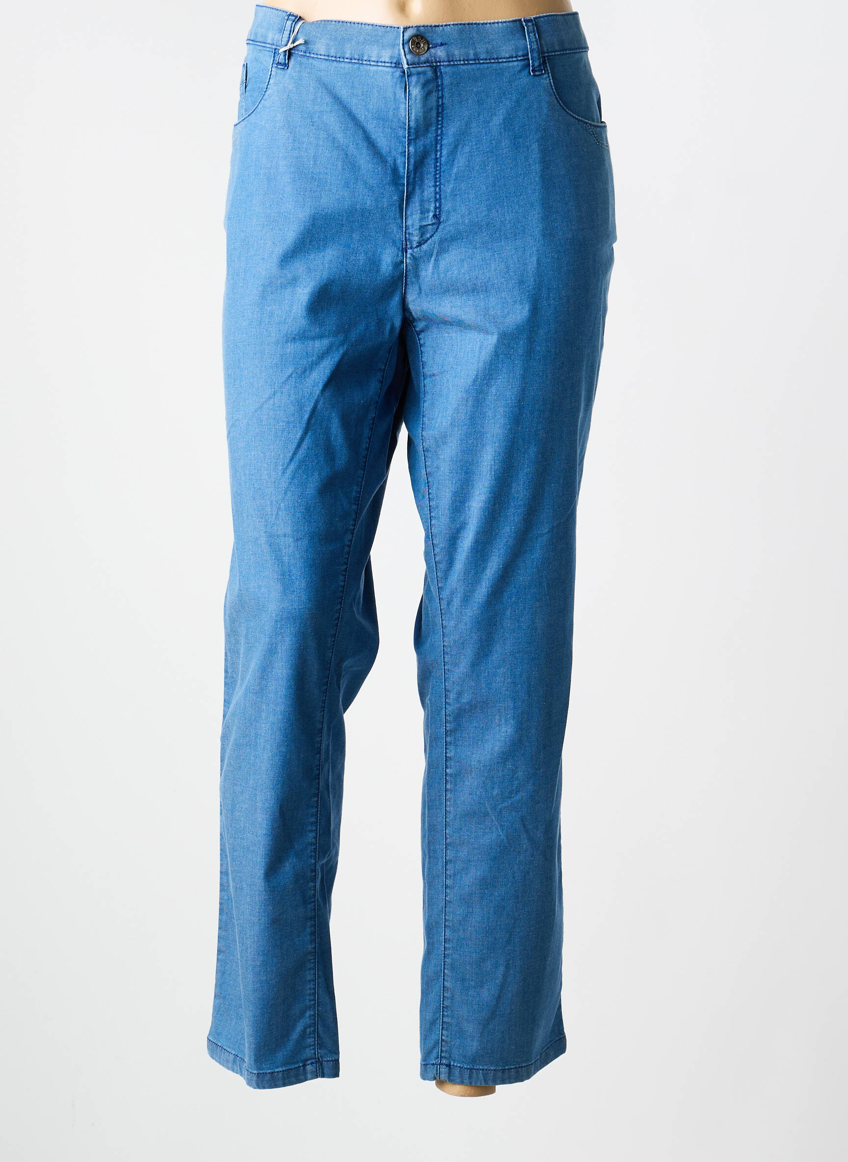 Jeans coupe slim stretch taille normale bleu BRUNO SAINT HILAIRE femme