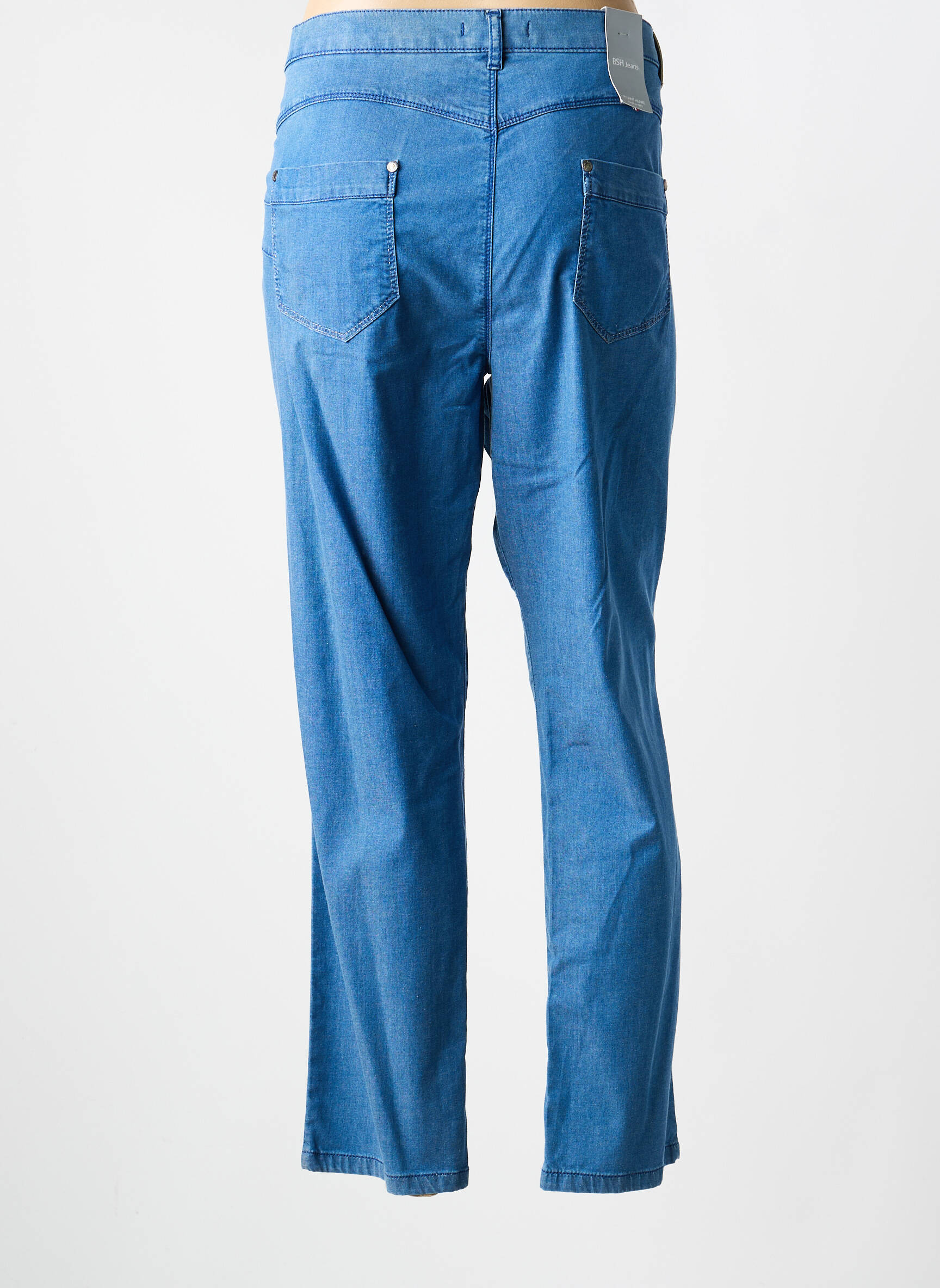 Jeans coupe slim stretch taille normale bleu BRUNO SAINT HILAIRE femme