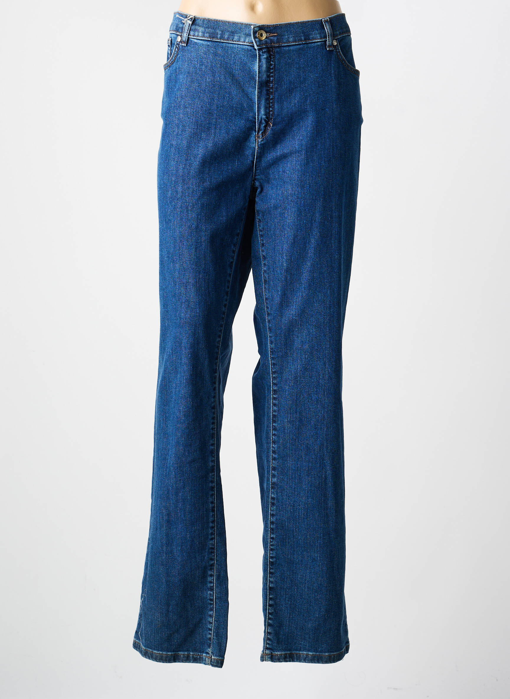 Jeans coupe slim stretch taille normale bleu BRUNO SAINT HILAIRE femme