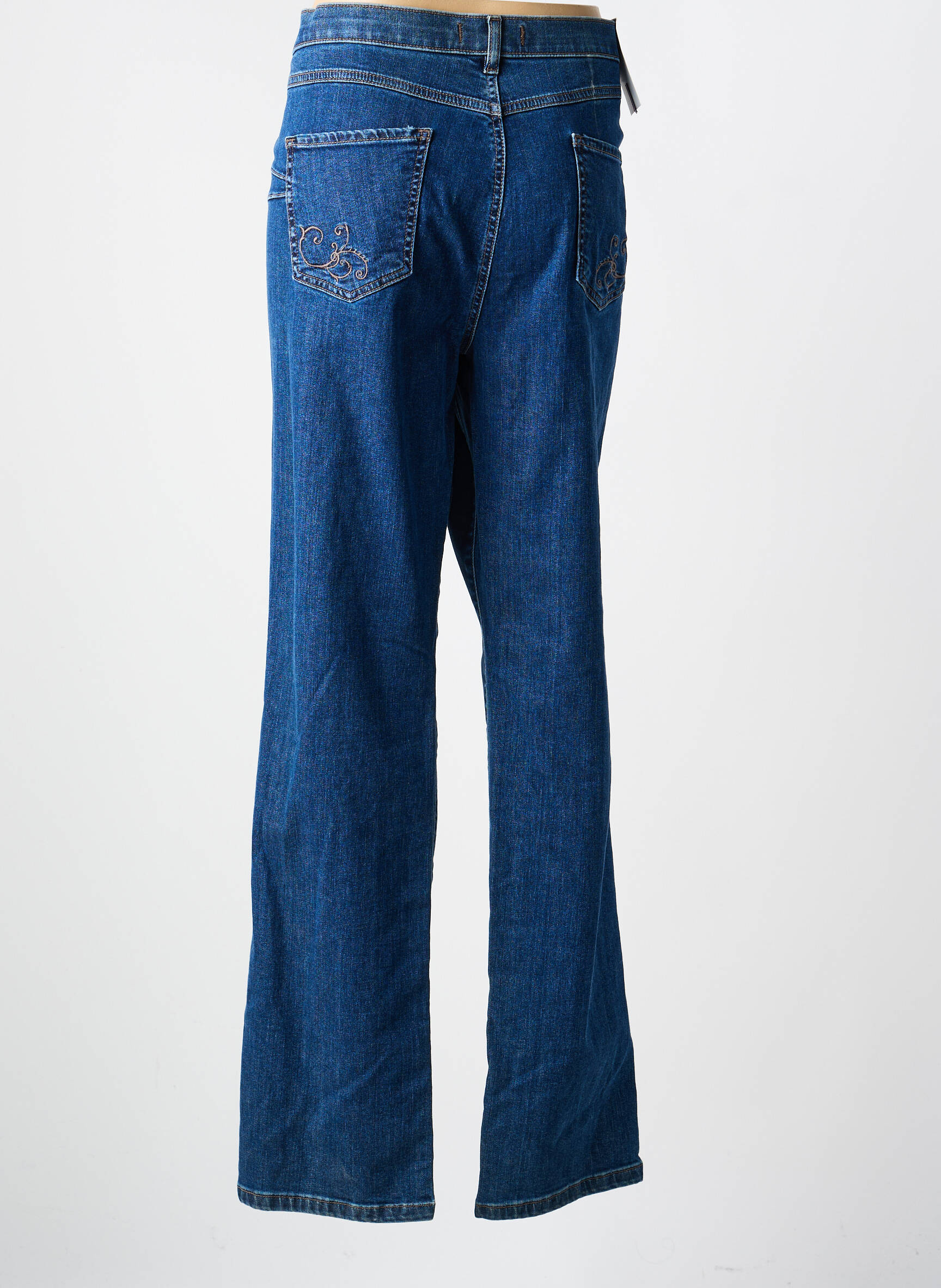 Jeans coupe slim stretch taille normale bleu BRUNO SAINT HILAIRE femme