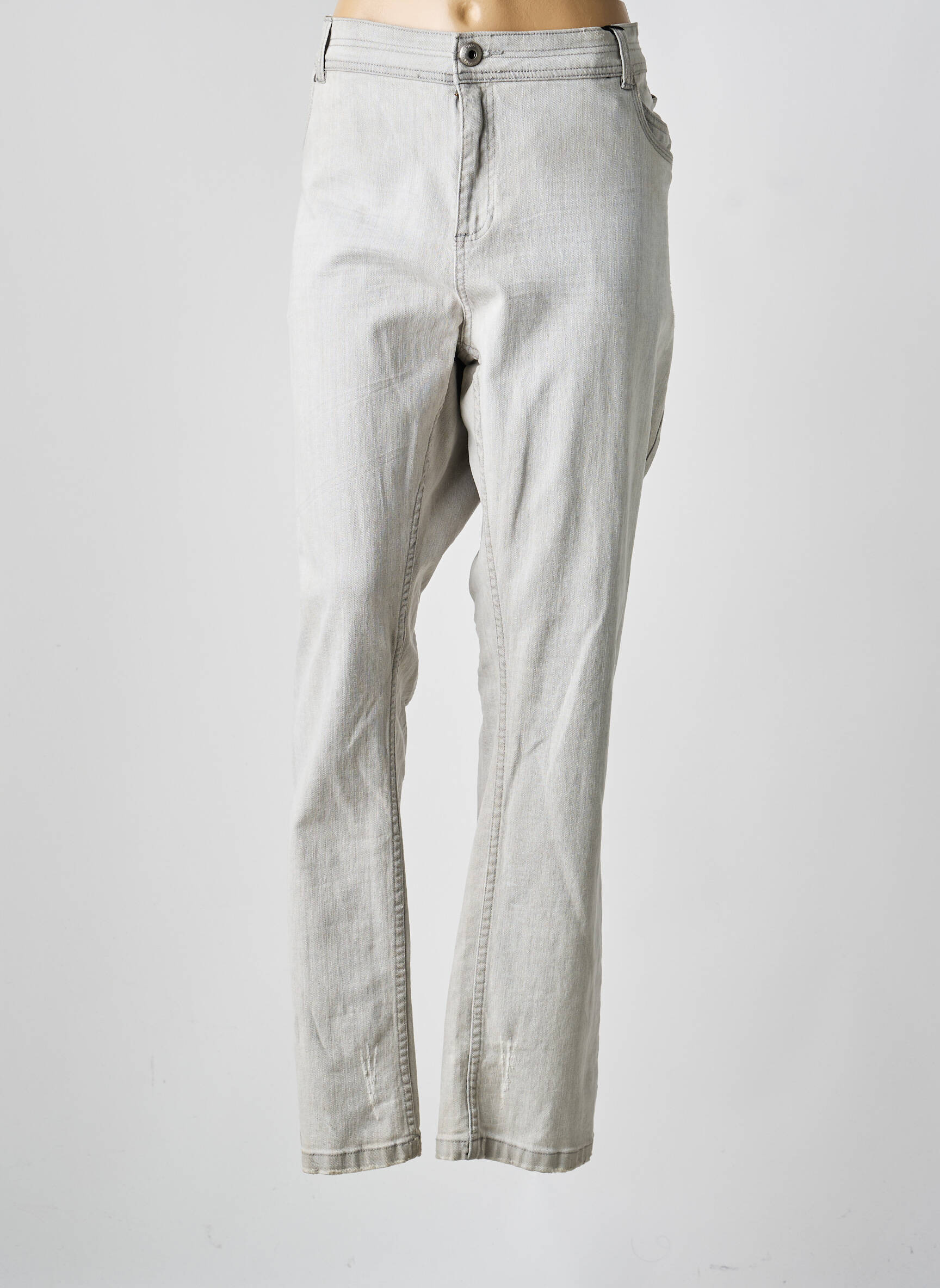 Jeans coupe slim stretch taille normale gris FRED SABATIER femme