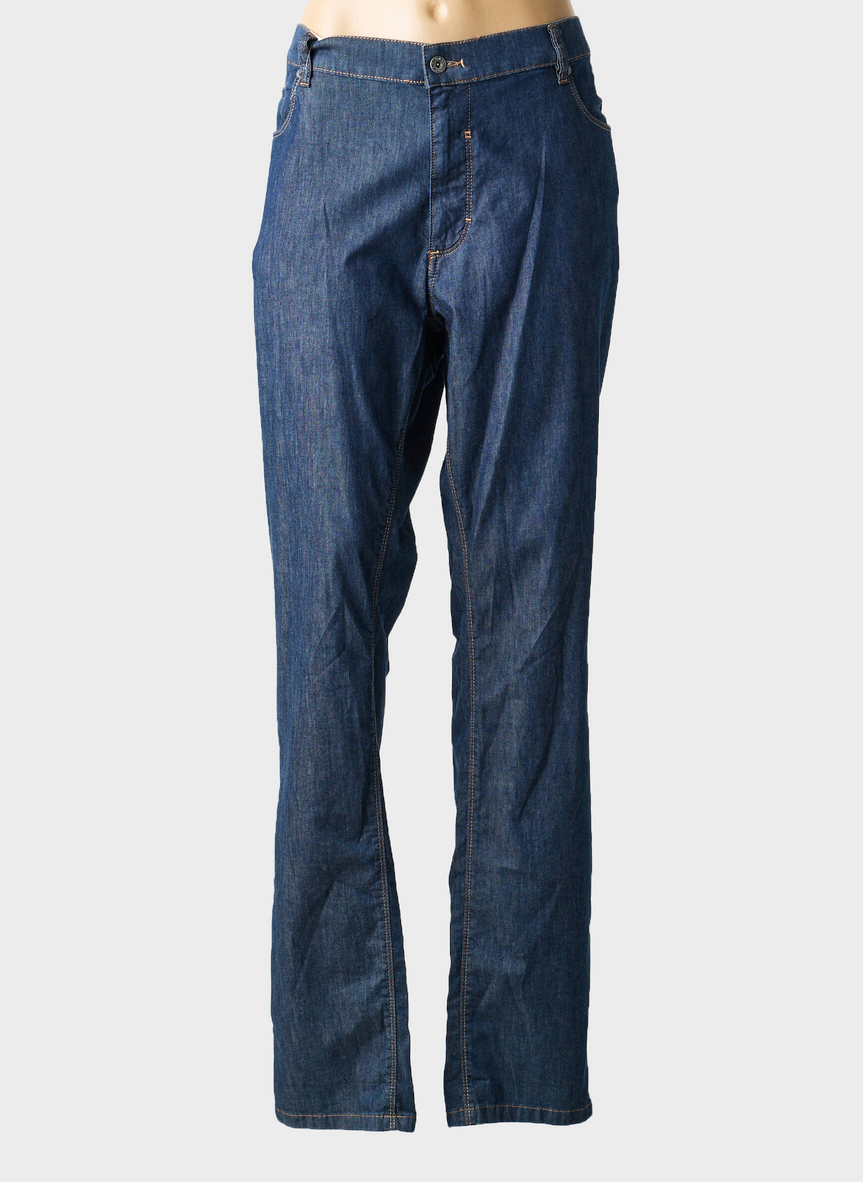 Jeans coupe slim stretch taille normale bleu BRUNO SAINT HILAIRE femme