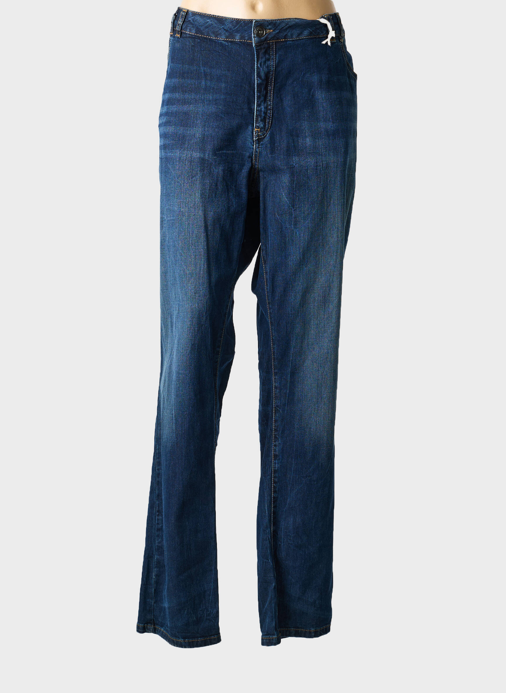 Jeans coupe slim stretch taille normale bleu FRED SABATIER femme