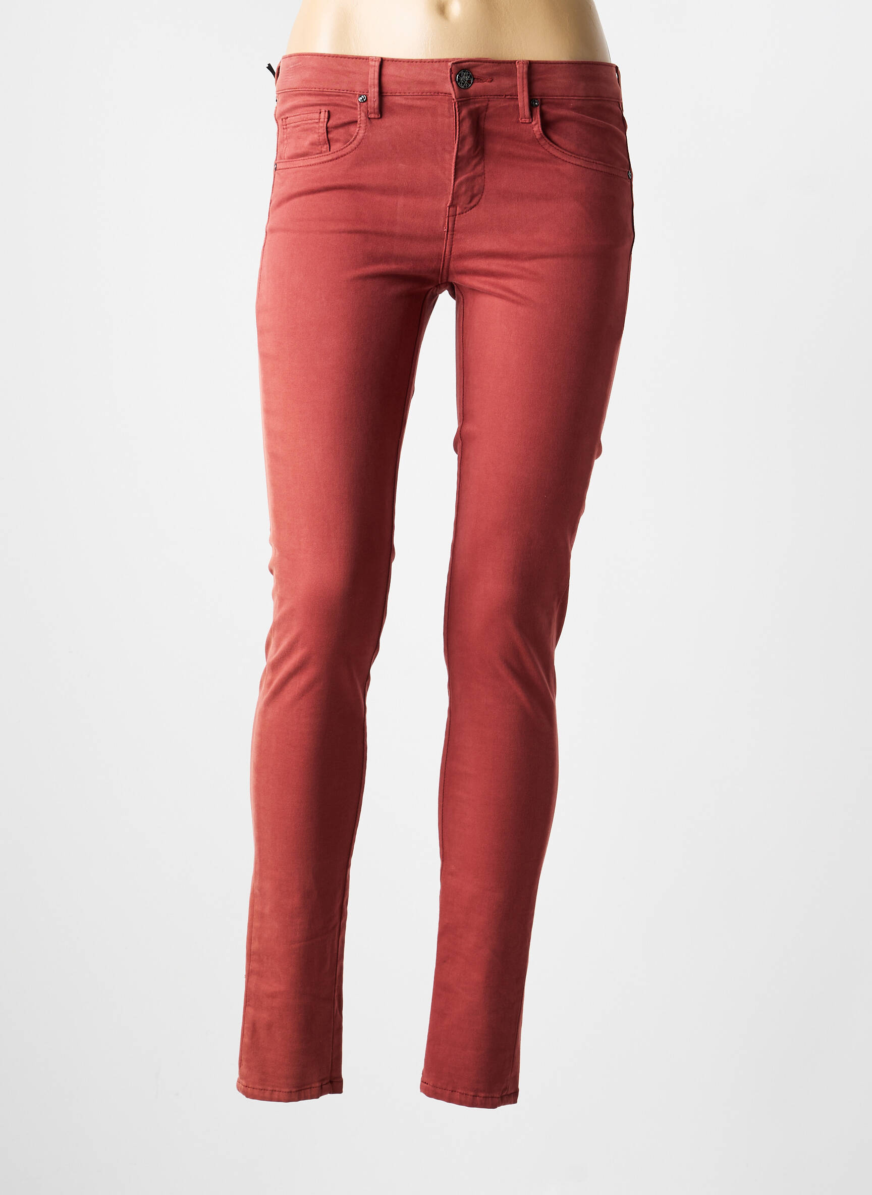 Jeans skinny stretch taille basse rose CARLA KOPS femme