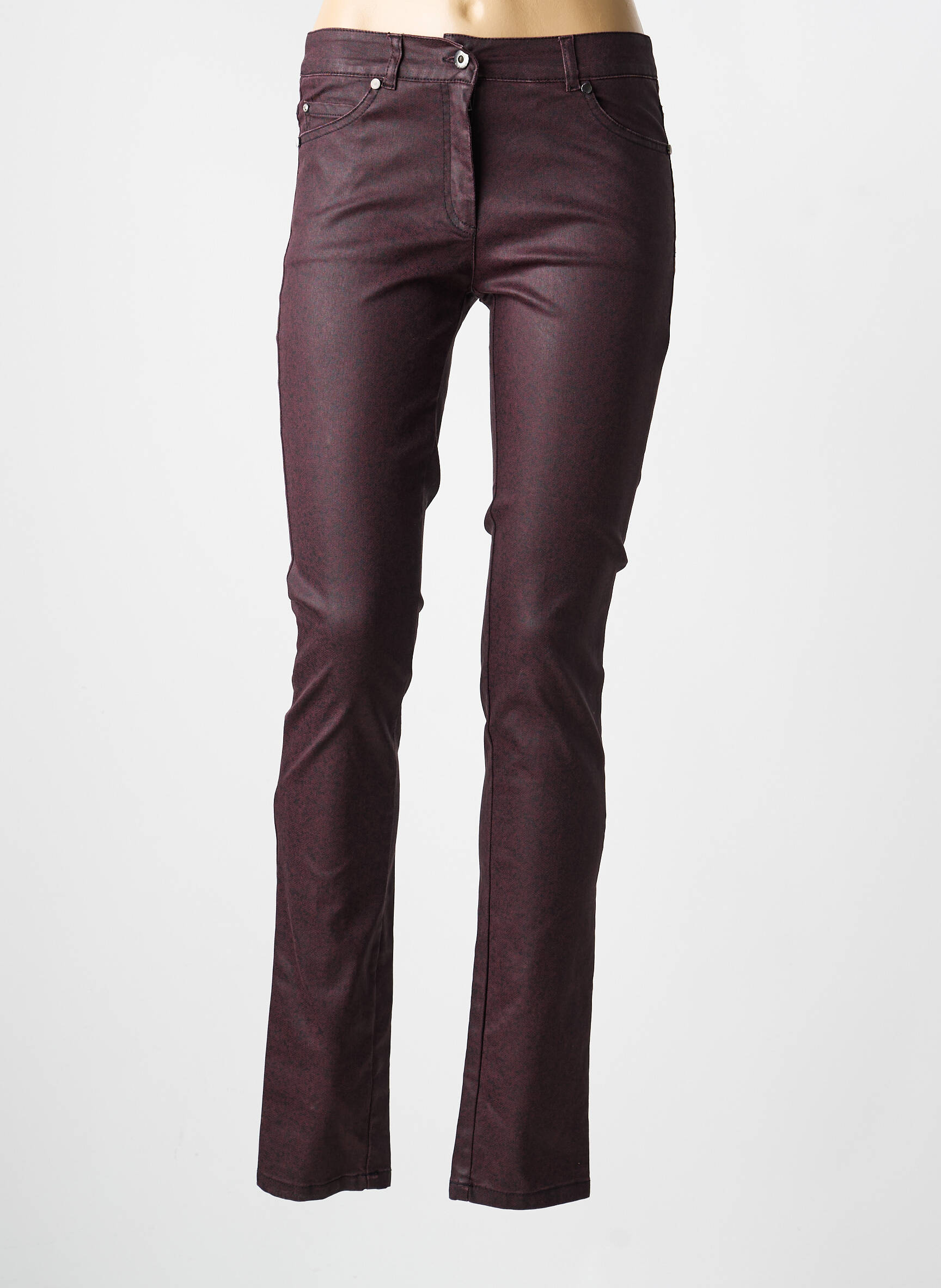 Jeans coupe slim stretch taille normale violet VOODOO femme