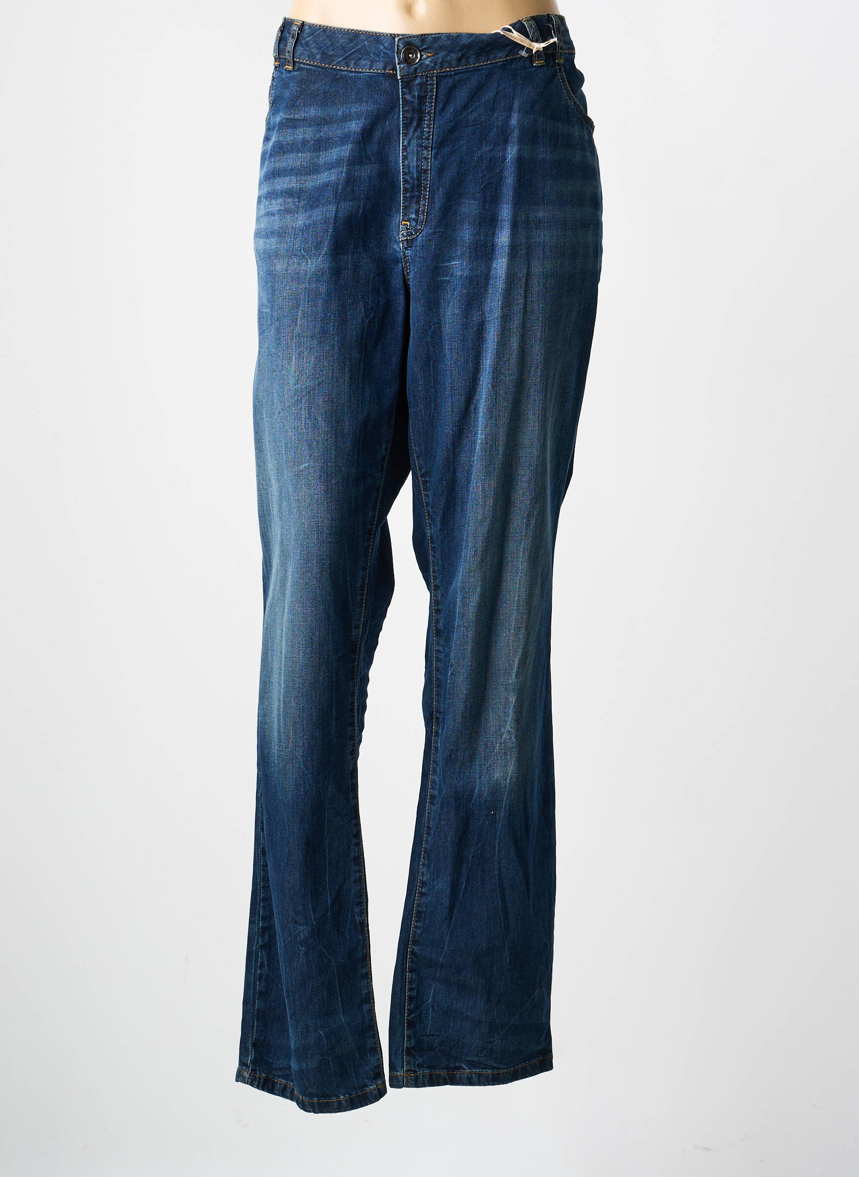 Jeans coupe slim stretch taille normale bleu FRED SABATIER femme