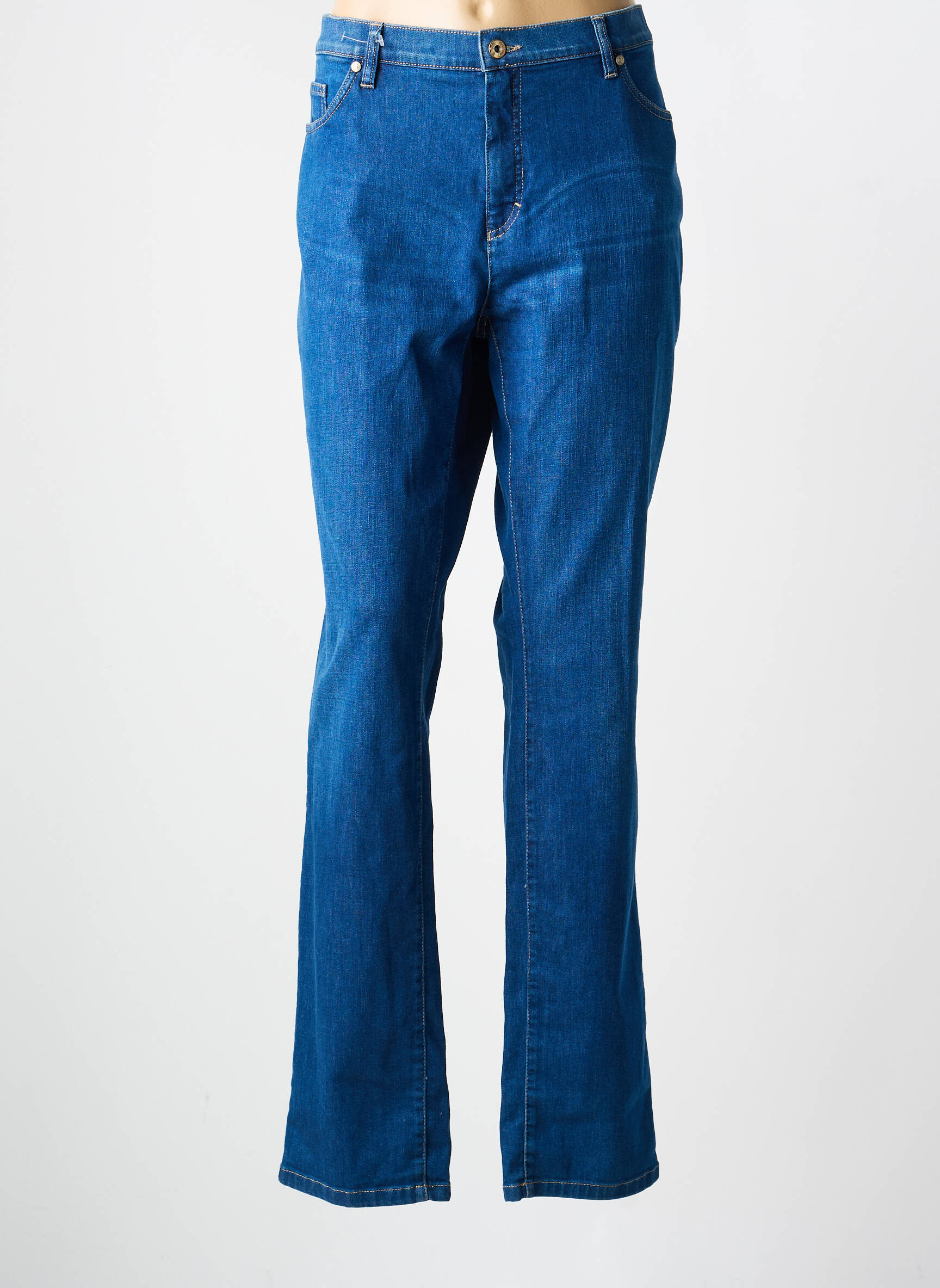 Jeans coupe slim stretch taille normale bleu BRUNO SAINT HILAIRE femme