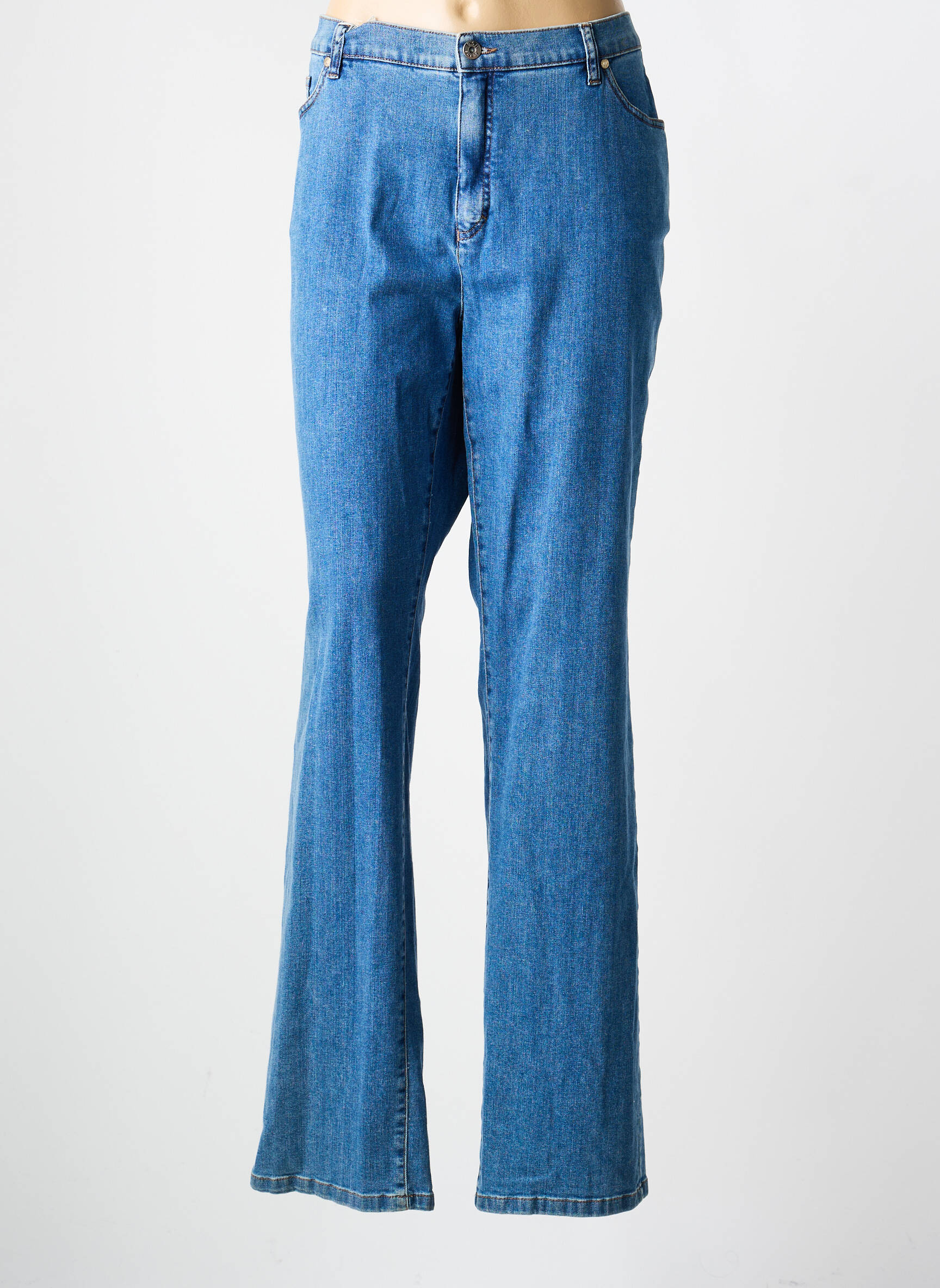 Jeans coupe slim stretch taille normale bleu clair BRUNO SAINT HILAIRE femme