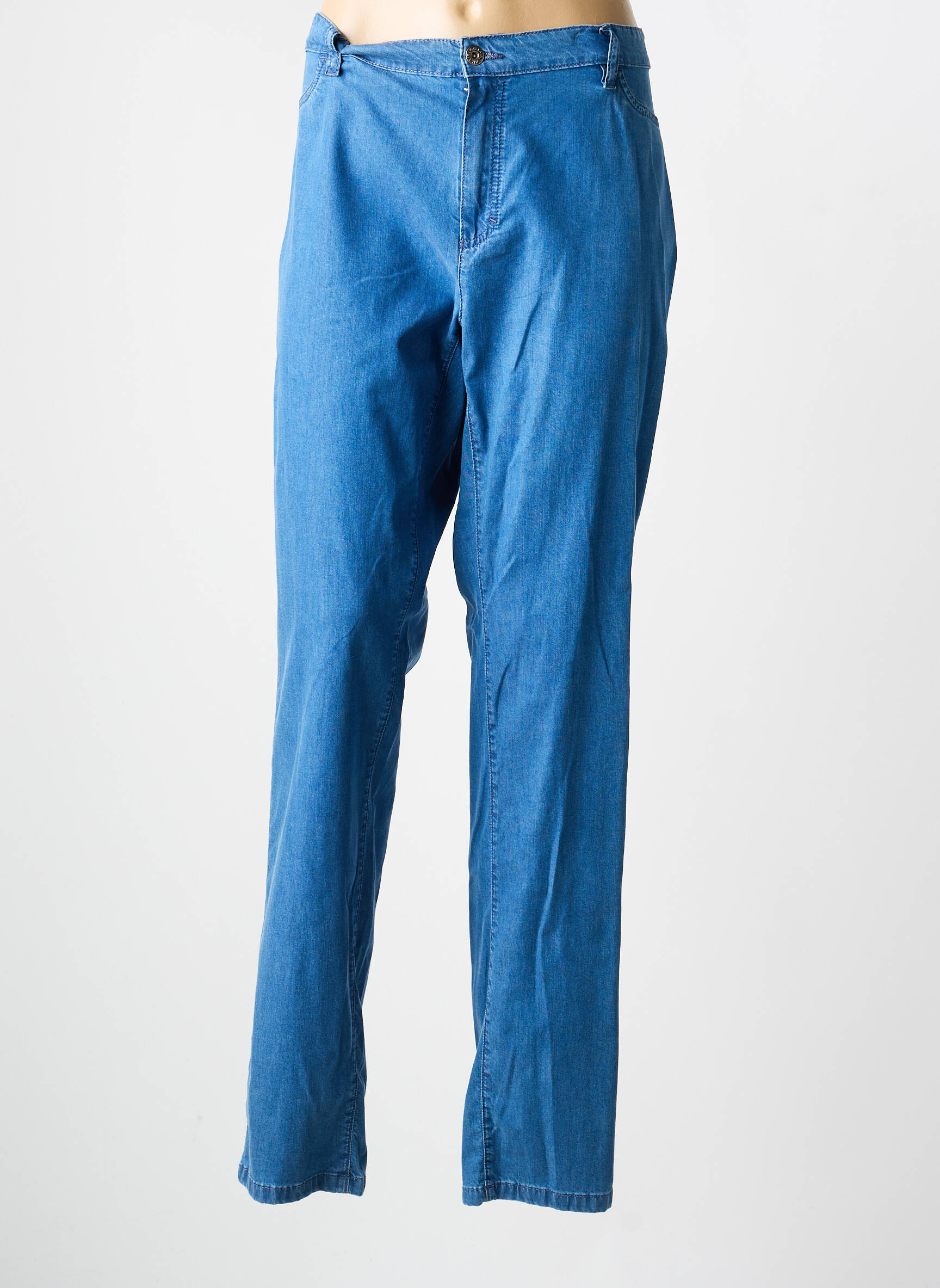 Jeans coupe slim stretch taille normale bleu BRUNO SAINT HILAIRE femme