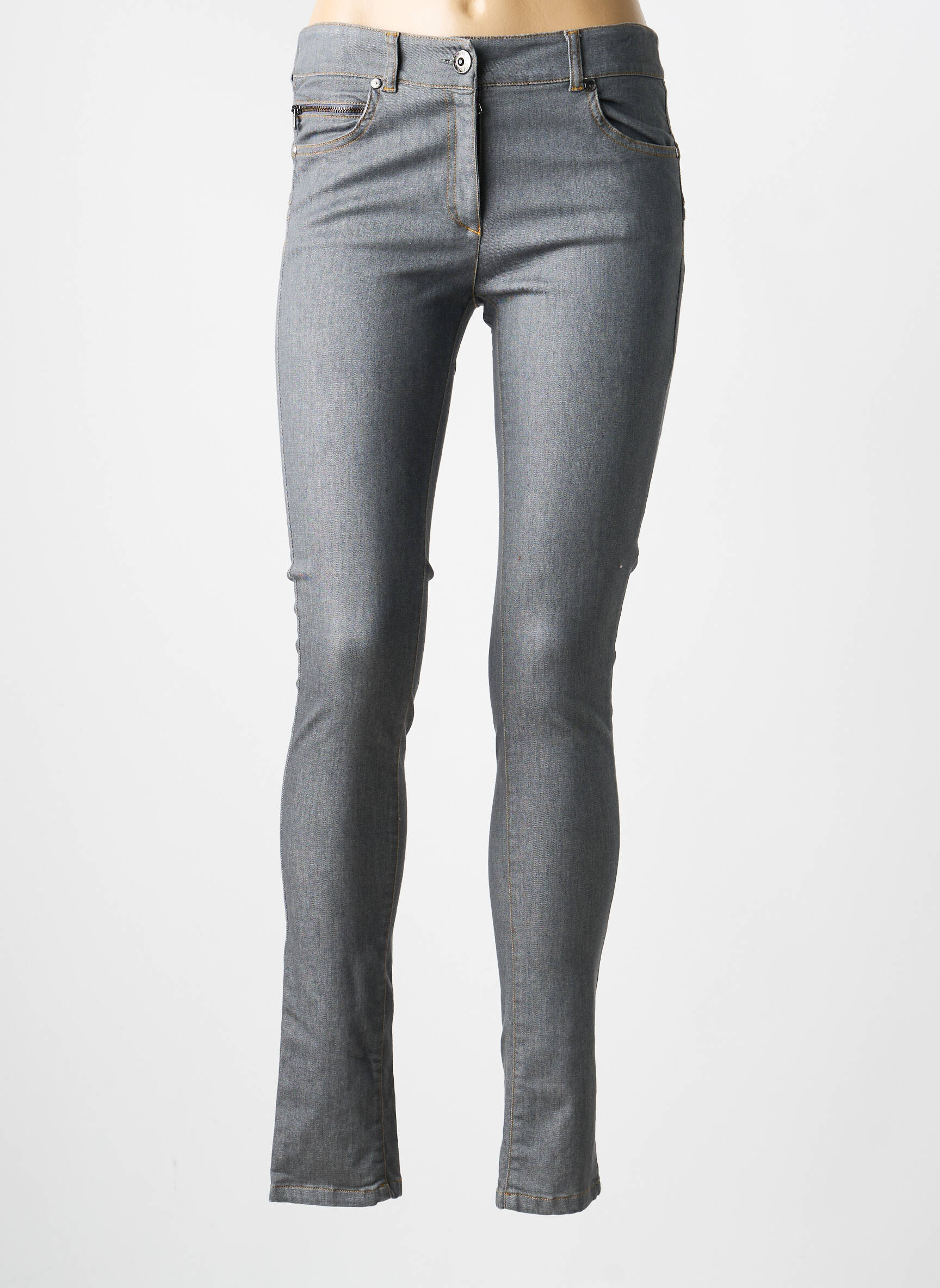 Jeans skinny taille normale taille normale gris VOODOO femme