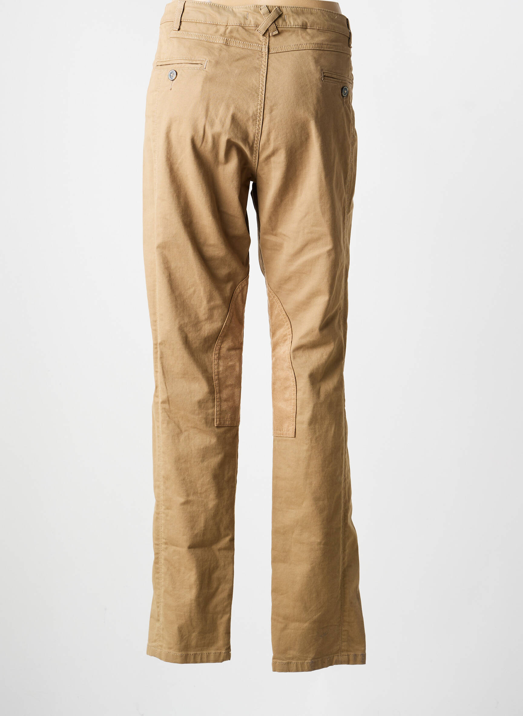 Pantalon chino tissage popeline taille normale marron BRUNO SAINT HILAIRE femme