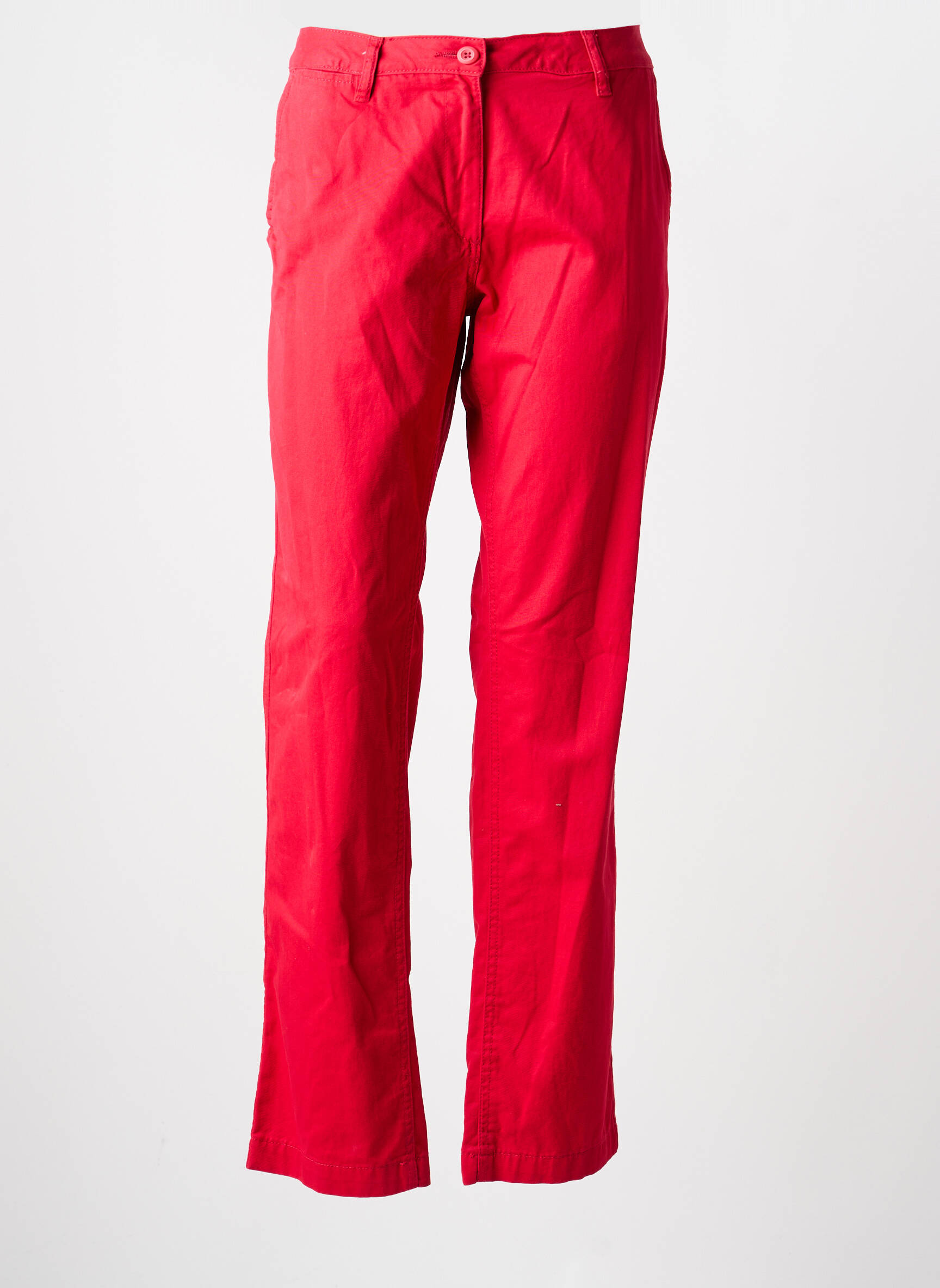 Pantalon chino tissage popeline taille normale rouge KARIBAN homme