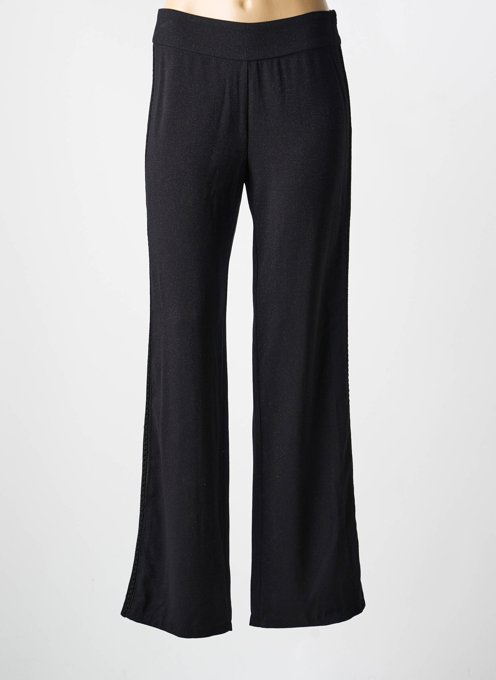 Pantalon droit taille normale taille normale noir VOODOO femme