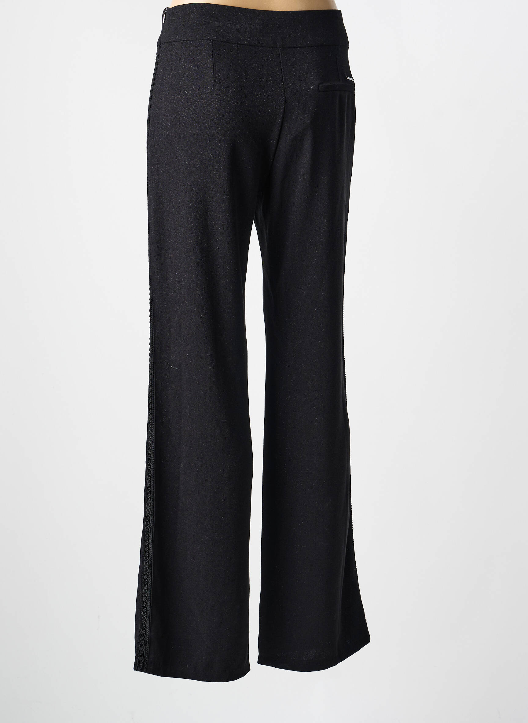 Pantalon droit taille normale taille normale noir VOODOO femme