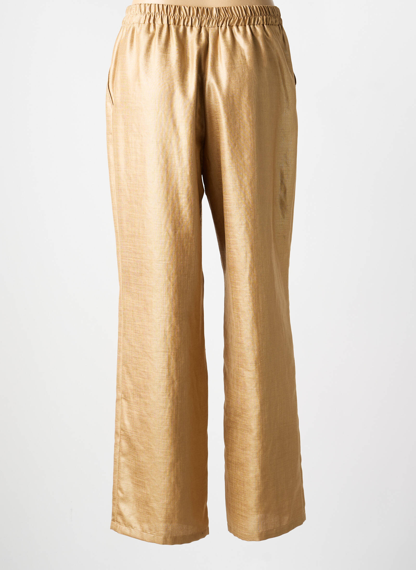 Pantalon droit stretch taille normale or QUATTRO femme