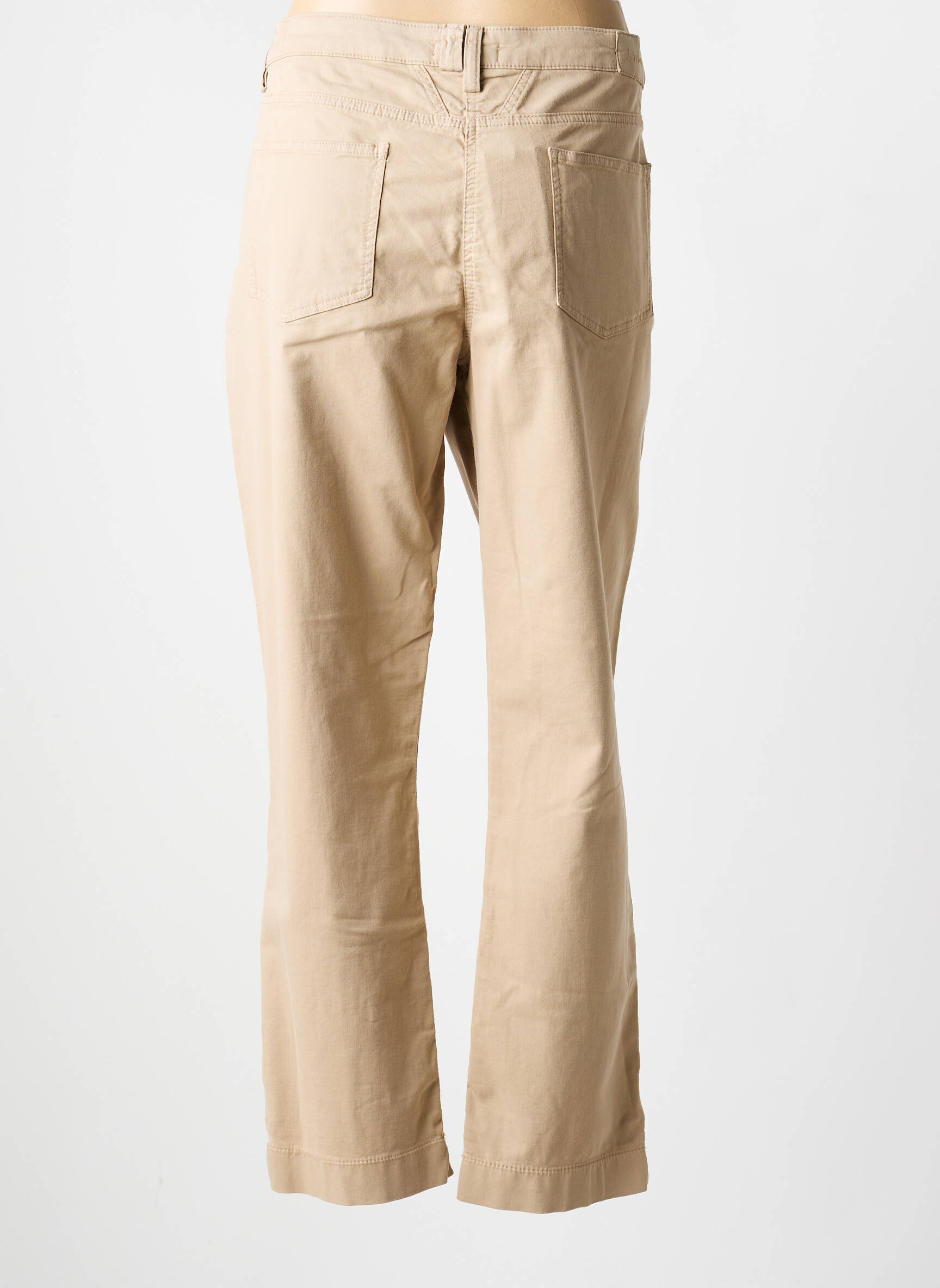 Pantalon slim tissage popeline taille normale beige ANANKE femme