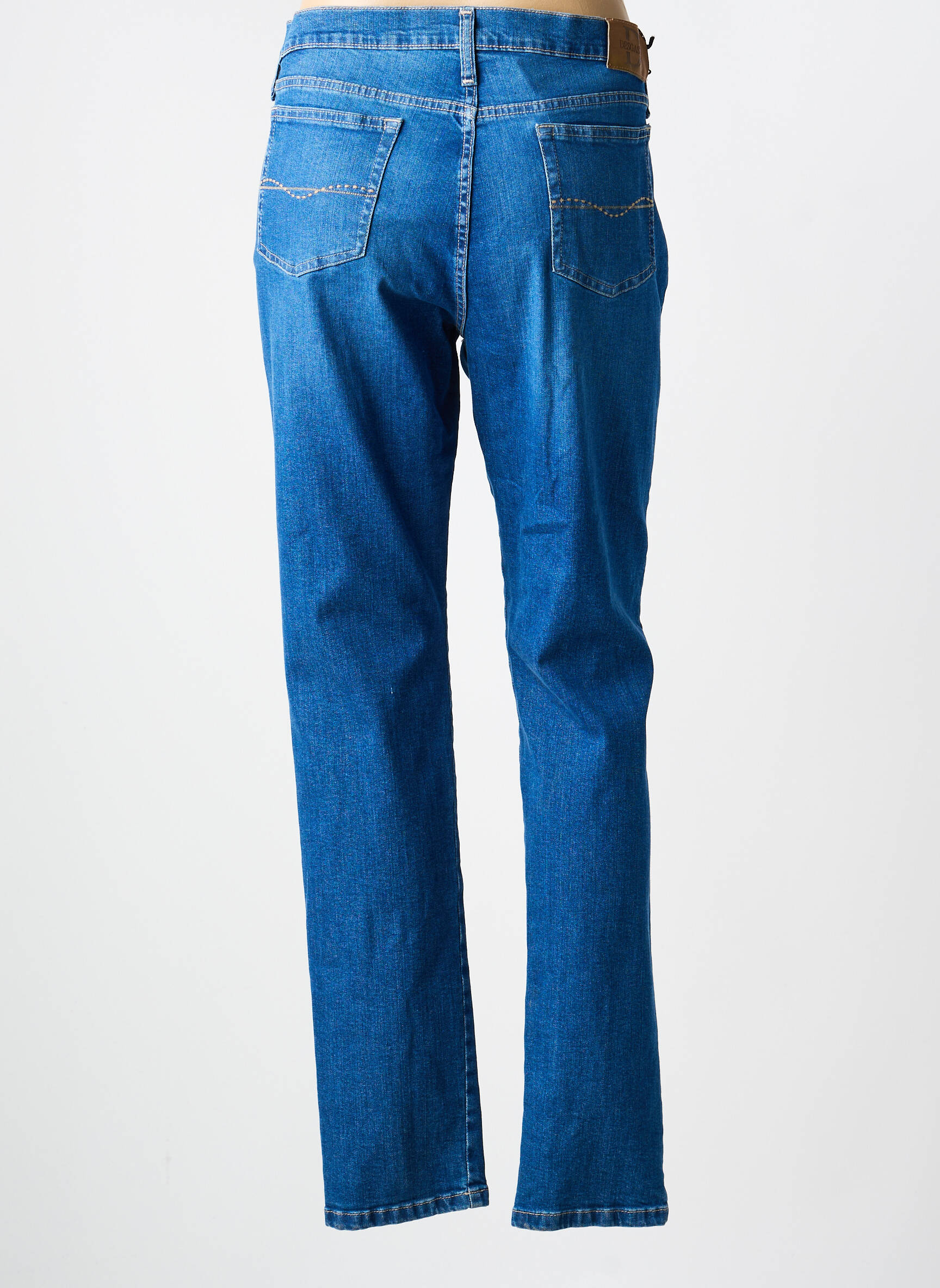 Jeans coupe slim stretch taille normale bleu DESGASTE femme